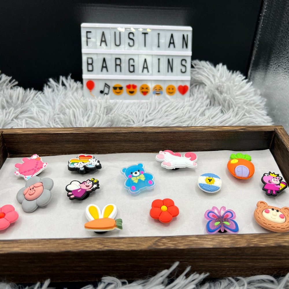 ☠️😈NEW 14 PC Cutsey Shoe Charms for Crocs, Purses, Bracelets, Wristbands😈